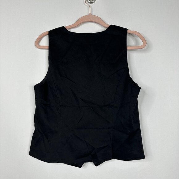 NWT White House Black Market Sleeveless Sateen Vest Black 14 #WHBM70 - Picture 3 of 8